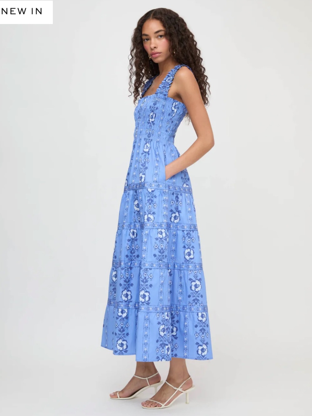 Hill House Home The Kimmy Nap Dress in Blue Arcadia Border Blue Size XL - Picture 4 of 4